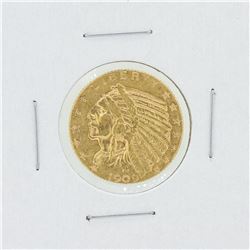 1909 $5 XF Indian Head Gold Coin