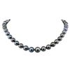 Image 1 : 14KT White Gold 10mm-13.5mm Tahitian Cultured Black Pearl Necklace