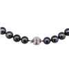 Image 2 : 14KT White Gold 10mm-13.5mm Tahitian Cultured Black Pearl Necklace