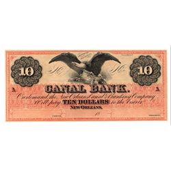 1850's $10 Louisiana Canal Bank of New Orleans Note