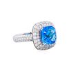 Image 1 : 14KT White Gold 5.46ct Topaz and Diamond Ring