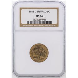 1938-D Buffalo Nickel Coin NGC Graded MS66