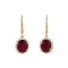 Image 1 : 14KT Yellow Gold 7.67ctw Ruby and Diamond Dangle Earrings