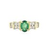 Image 1 : 14KT Yellow Gold 0.65ct Emerald and Diamond Ring