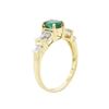 Image 3 : 14KT Yellow Gold 0.65ct Emerald and Diamond Ring