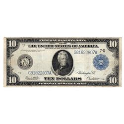 1914 $10 Blue Seal Large Federal Reserve Bank Note