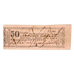 September 23, 1816 50 Cents Worthington "Rare" Counterfeit Note