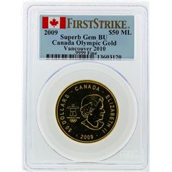 2009 $50 Maple Leaf Gold Coin Olympic PCGS Superb Gem BU