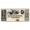 Image 1 : 1800's $1 Bank of Augusta Obsolete Currency Note