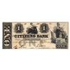 Image 1 : 1852 $1 Citizens Bank Washington, DC Bank Note