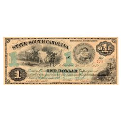 1872 $1 State of South Carolina Bank Note