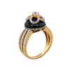 Image 3 : 18KT Rose Gold Black Agate and 0.98ctw Diamond Ring