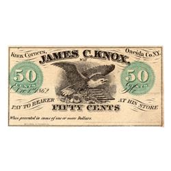 December 1, 1862 50 Cents Knox Corners Coupon Note