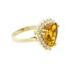 Image 1 : 14KT Yellow Gold 4.29ct Citrine and Diamond Ring