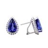 Image 2 : 14KT Yellow Gold 11.83ctw Tanzanite and Diamond Earrings