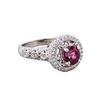 Image 1 : 18KT White Gold 1.69ct Spinel and Diamond Ring
