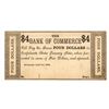Image 1 : April 1st, 1864 $4 Bank of Commerce Georgia Confederate Note