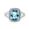 Image 1 : 14KT White Gold 3.39ct Topaz and Diamond Ring