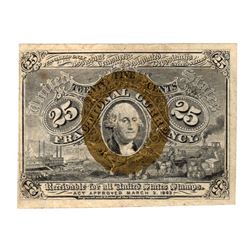 March 3, 1863 25 Cent Second Issue Fractional