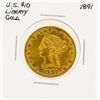 Image 1 : 1891 $10 Liberty Head Eagle Gold Coin