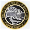 Image 2 : Flamingo Laughlin $10 Casino Gaming Token .999 Fine Silver Limited Edition