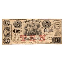 1860 $10 The Albany City Bank, NY Counterfeit Obsolete Note