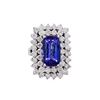 Image 2 : 14KT White Gold 4.60ct Tanzanite and Diamond Ring