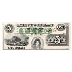 1865 $5 The Bank of New England Goodspeed's Note
