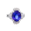 Image 2 : 14KT White Gold 4.04ct Tanzanite and Diamond Ring