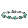 Image 1 : 14KT White Gold 7.42ct Emerald and Diamond Bracelet