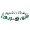 Image 2 : 14KT White Gold 7.42ct Emerald and Diamond Bracelet
