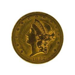 1852 $20 Liberty Head Double Eagle Gold Coin