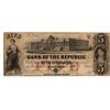 Image 1 : 1855 $5 The Bank of the Republic Obsolete Bank Note