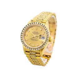 Ladies 18KT Yellow Gold Rolex 2.00ctw Diamond Datejust Watch