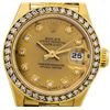 Image 2 : Ladies 18KT Yellow Gold Rolex 2.00ctw Diamond Datejust Watch