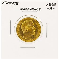 1860A France 20 Francs Gold Coin
