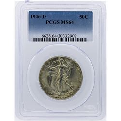 1946-D Walking Liberty Half Dollar Silver Coin PCGS Graded MS64