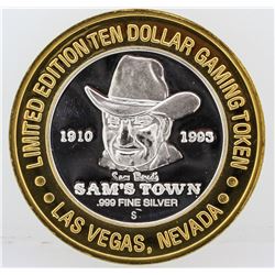 Sam's Town Las Vegas $10 Casino Gaming Token .999 Fine Silver Limited Edition