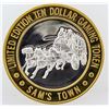 Image 2 : Sam's Town Las Vegas $10 Casino Gaming Token .999 Fine Silver Limited Edition