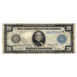 1914 $20 Blue Seal Large Federal Reserve Bank Note