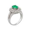 Image 3 : 14KT White Gold 0.95ct Emerald and Diamond Ring