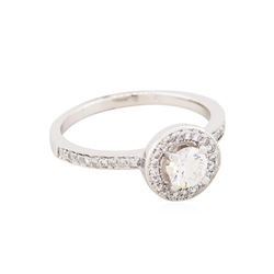 14KT White Gold 0.54ctw Round Diamond Engagement Ring