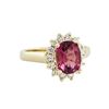 Image 1 : 14KT Yellow Gold 1.95ct Pink Tourmaline and Diamond Ring