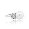 Image 2 : 18KT White Gold Pearl and Diamond Ring