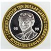 Image 2 : Riverside Resort Laughlin $10 Casino Gaming Token .999 Fine Silver Limited Editi