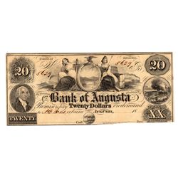 1800s $20 State of Georgia Bank of Augusta Obsolete Currency Note