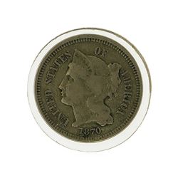 1870 Three Cent Nickel Piece Coin