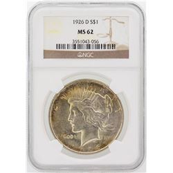 1926-D Peace Silver Dollar Coin NGC Graded MS62