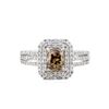 Image 2 : 14KT White Gold 1.54ctw Fancy Brown Diamond Ring