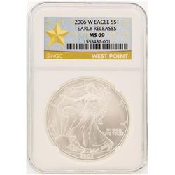 2006-W $1 American Silver Eagle Early Release NGC Graded MS69